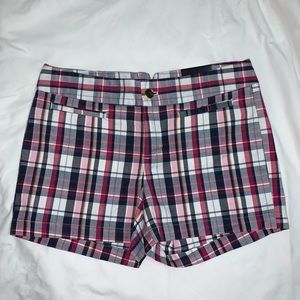 Plaid Shorts Banana Republic NWT SZ 6 Pink Navy & White